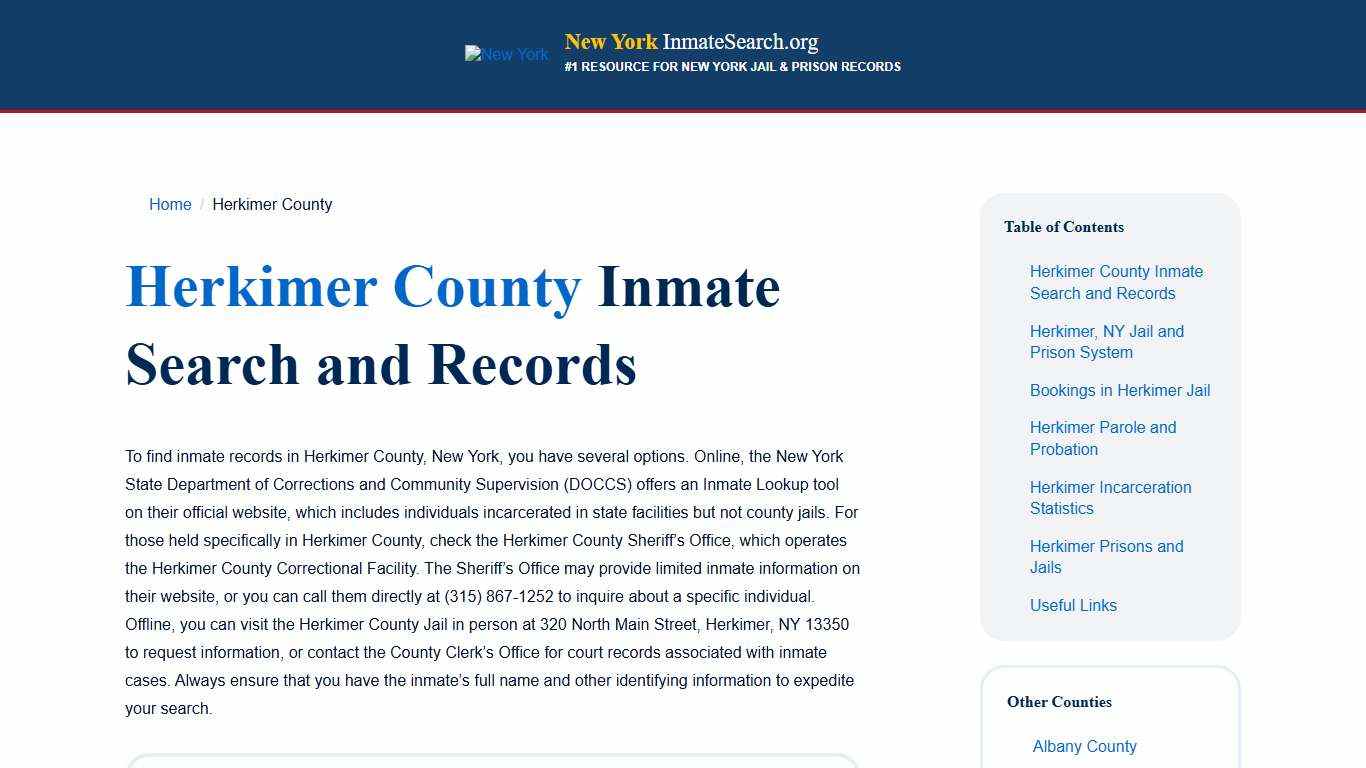 Herkimer County, NY Inmate & Jail Records Lookup